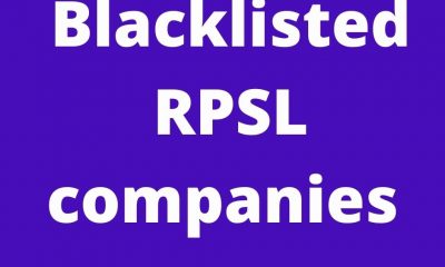 Blacklisted RPSL companies 2021