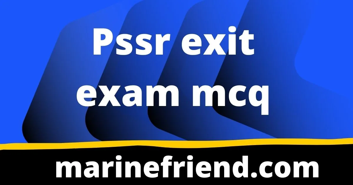 Pssr exit exam mcq