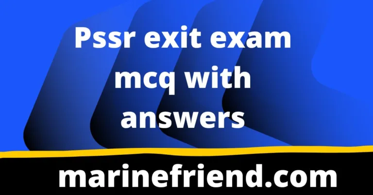 Pssr exit exam mcq with answers