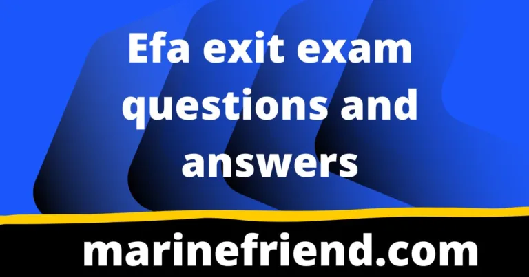 Efa exit exam questions and answers