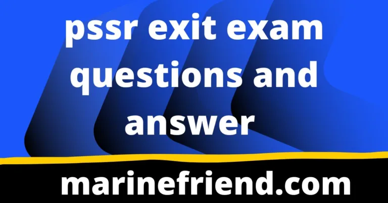 pssr exit exam questions and ans