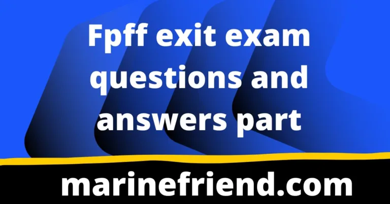 Fpff exit exam questions and answers part