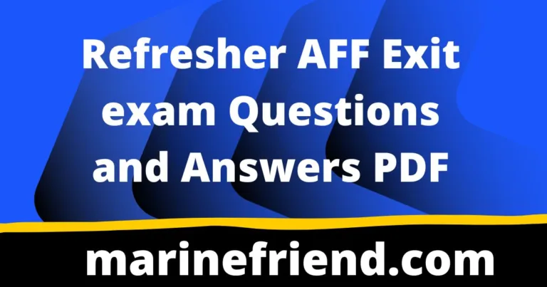 Refresher AFF Exit exam Questions and Answers PDF